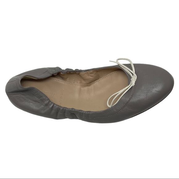 J. Crew Emma Gray Leather Bow Ballet Flats  Bend - Picture 4 of 9